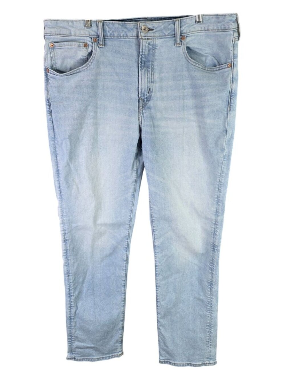 Mens American Eagle AirFlex+ Slim Straight Blue Denim Jeans Light Wash 38X32